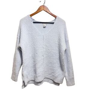 Cup Cakes and Cashmere NWOT Fuzzy Light Blue Ultra Soft V-Neck Sweater Size XL